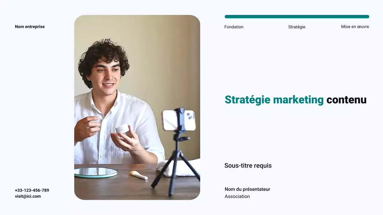 Plan de marketing de contenu minimaliste moderne bleu sarcelle