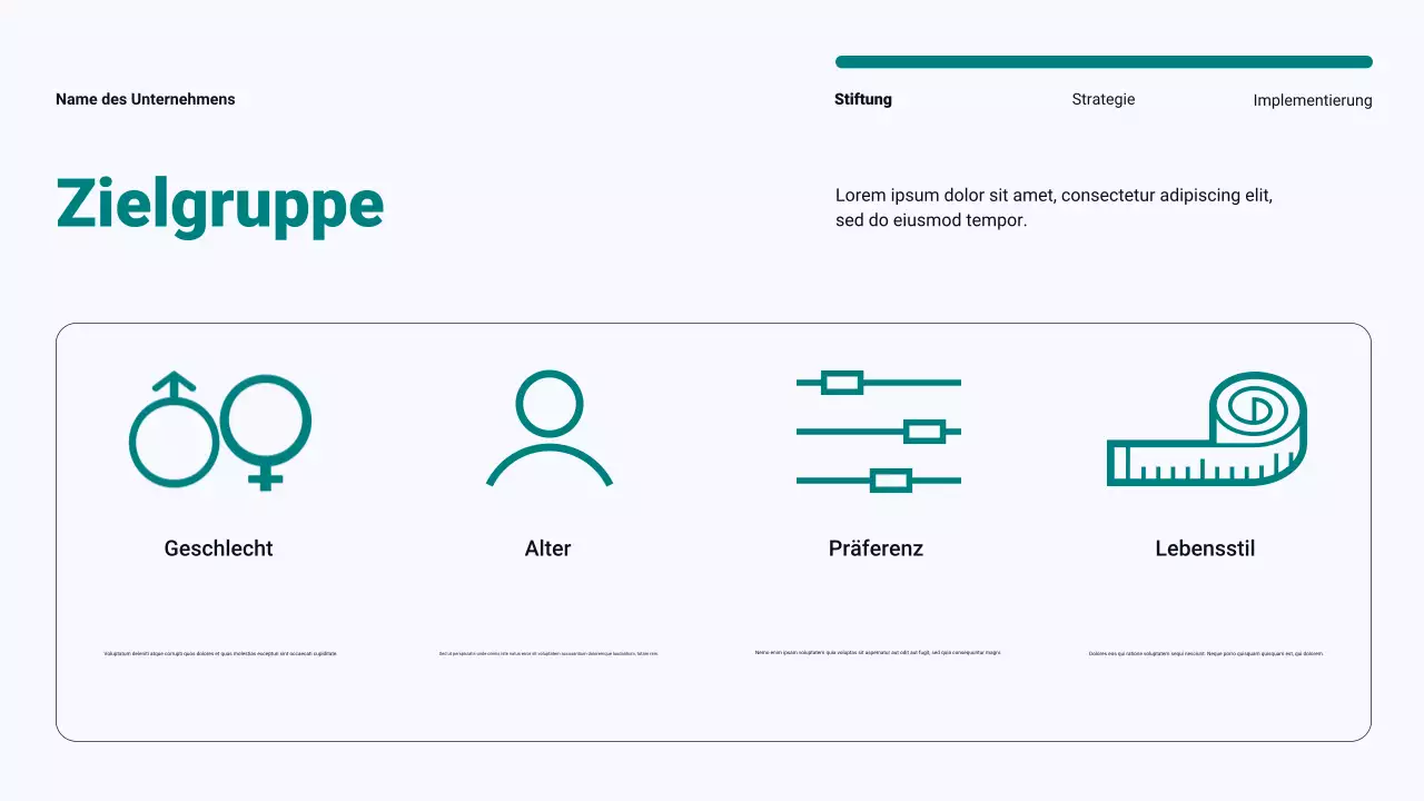 Blaugrüner, moderner, minimalistischer Content-Marketingplan