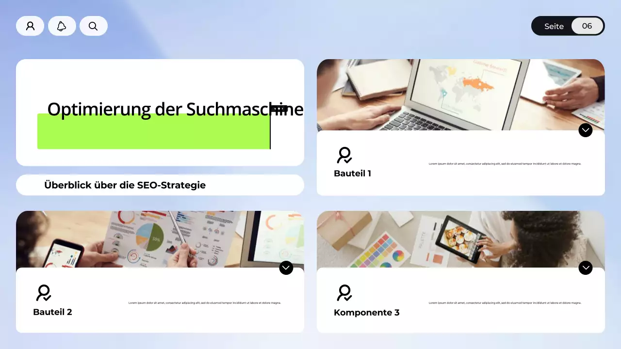 Blau-weiße digitale Marketingpräsentation