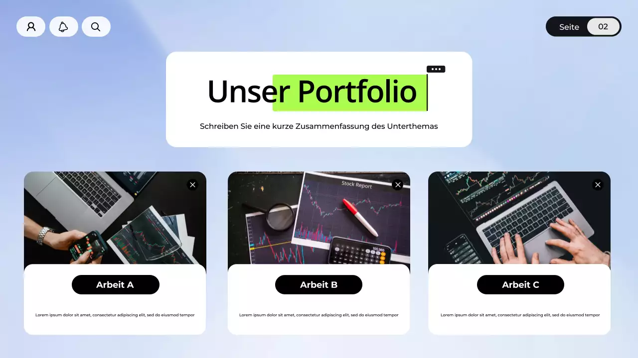 Blau-weiße digitale Marketingpräsentation