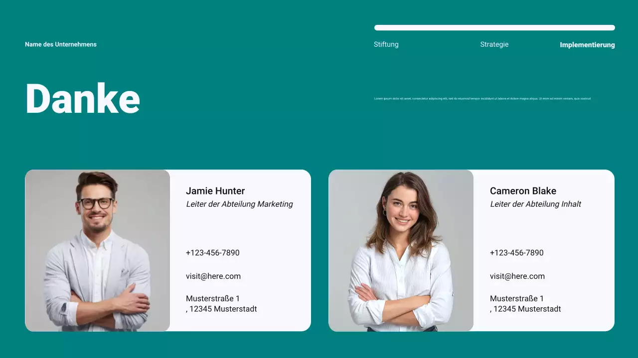 Blaugrüner, moderner, minimalistischer Content-Marketingplan