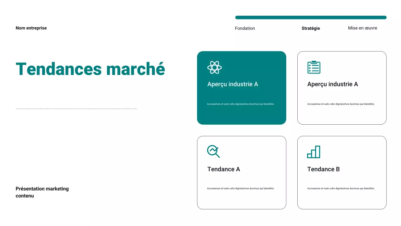 Plan de marketing de contenu minimaliste moderne bleu sarcelle
