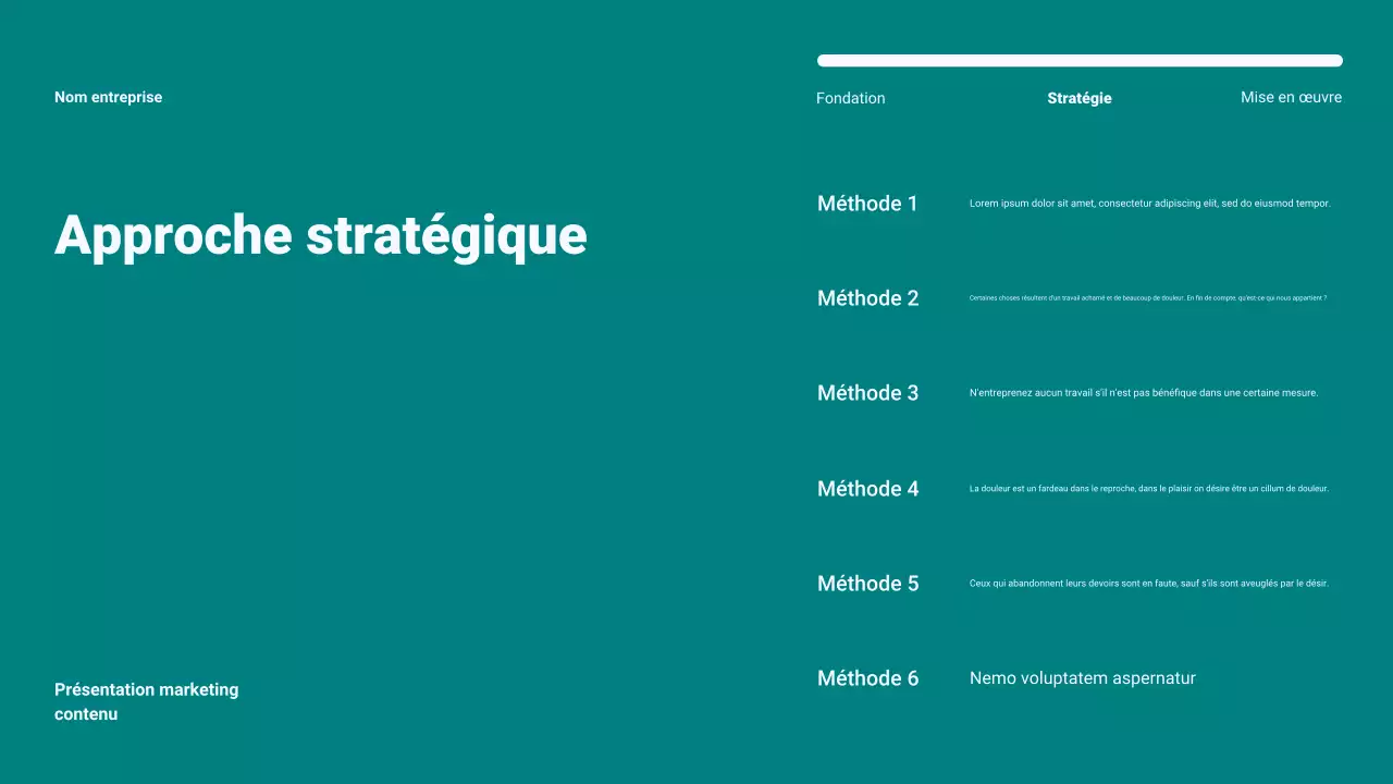 Plan de marketing de contenu minimaliste moderne bleu sarcelle