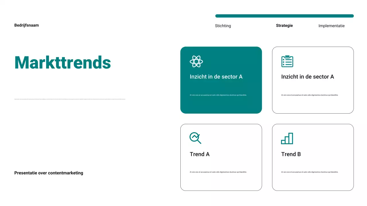 Teal Modern Minimalistisch Content Marketing Plan