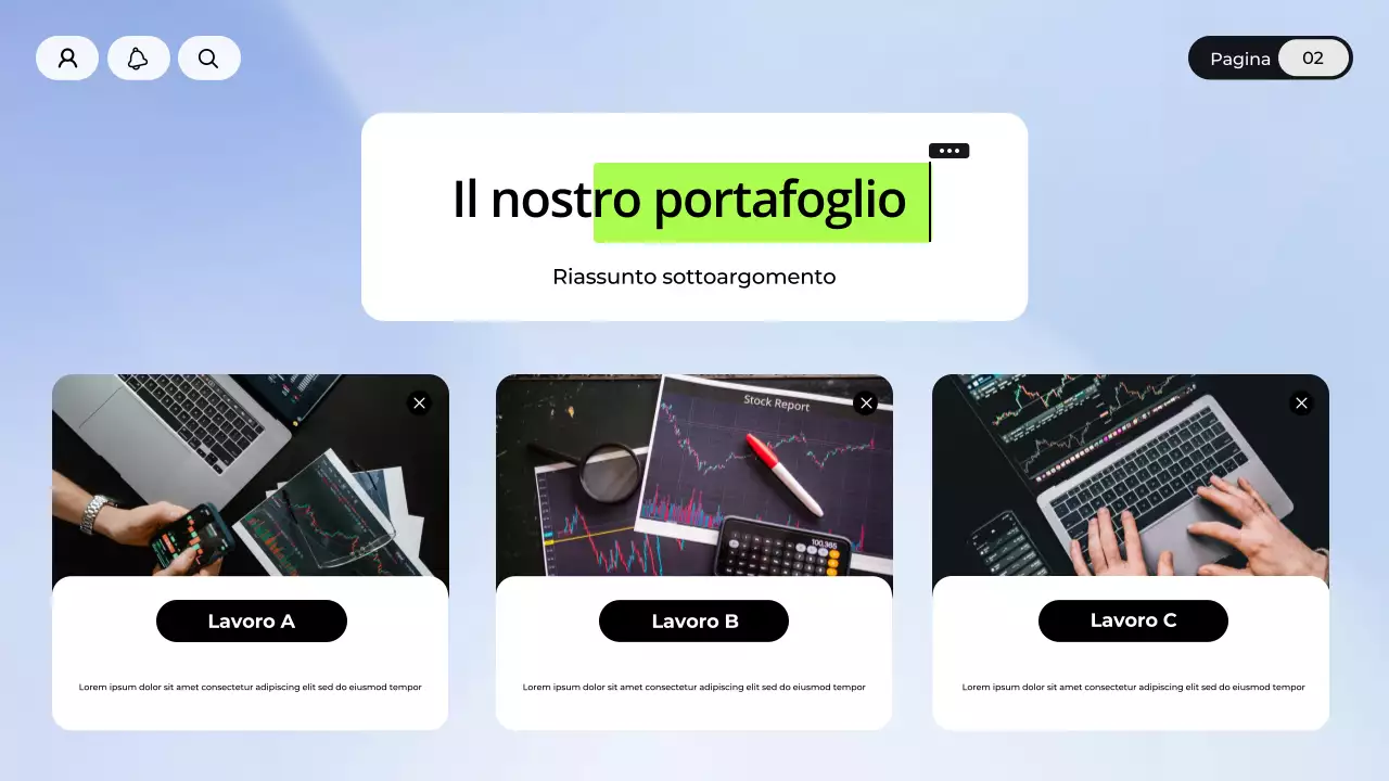 Presentazione di marketing digitale blu e bianco