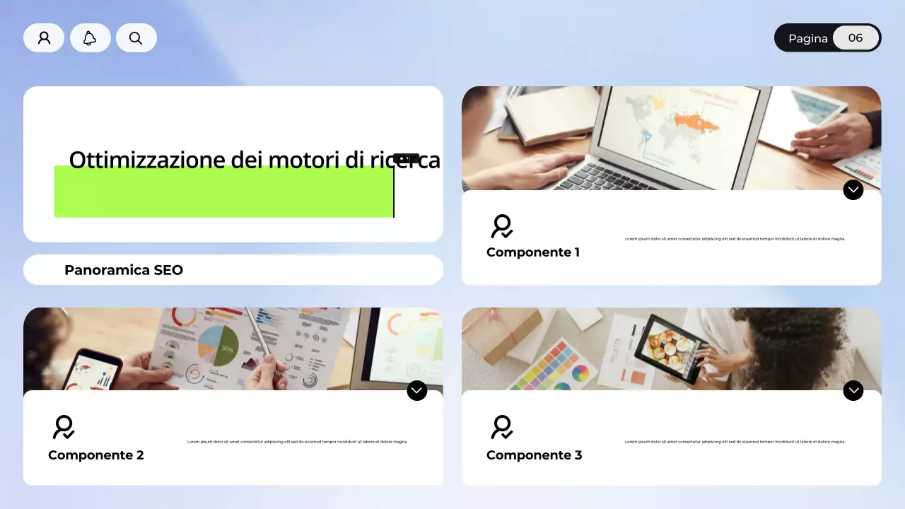 Presentazione di marketing digitale blu e bianco