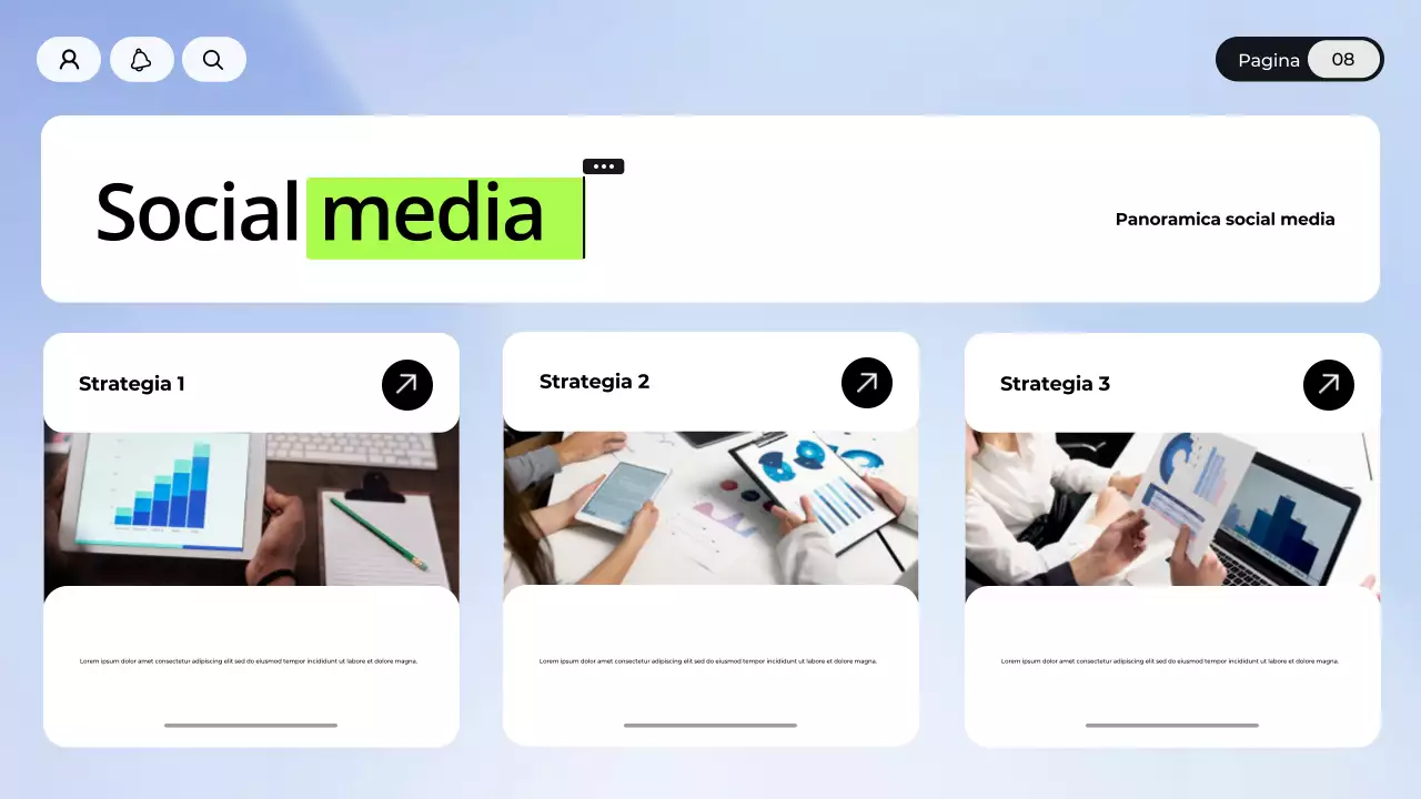 Presentazione di marketing digitale blu e bianco