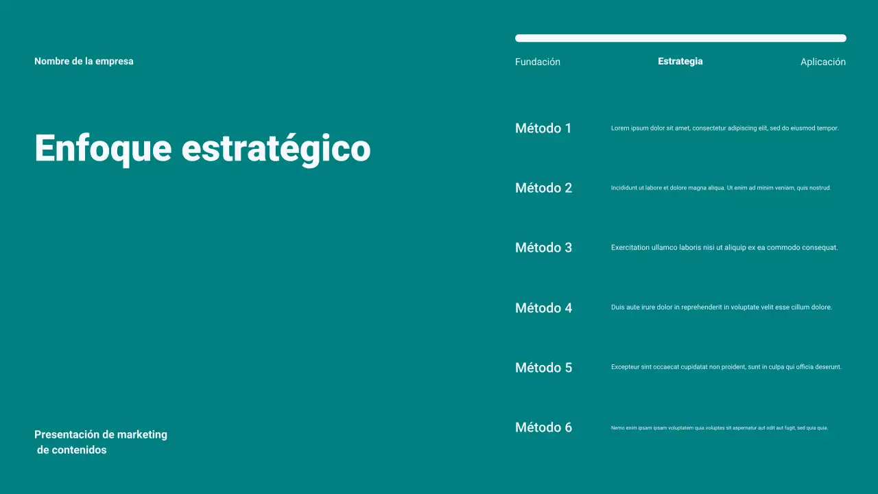 Plan de marketing de contenidos minimalista moderno en verde azulado