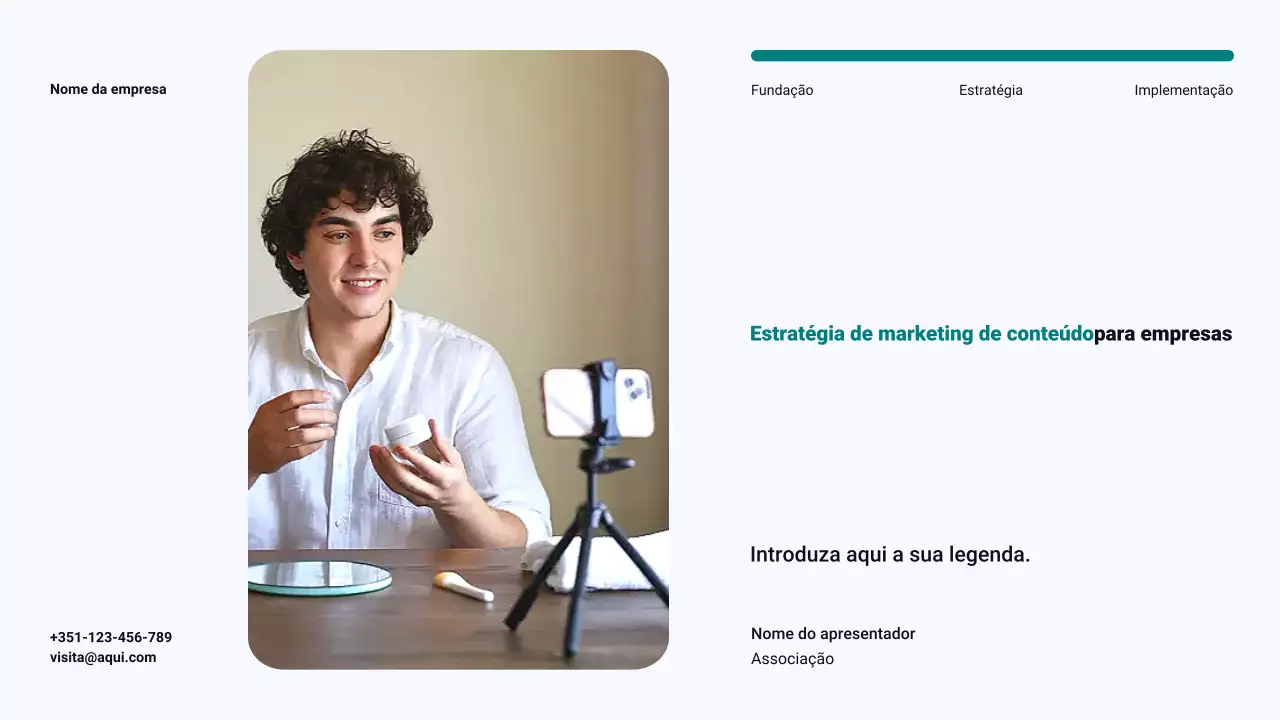 Plano de marketing de conteúdo minimalista moderno azul-petróleo