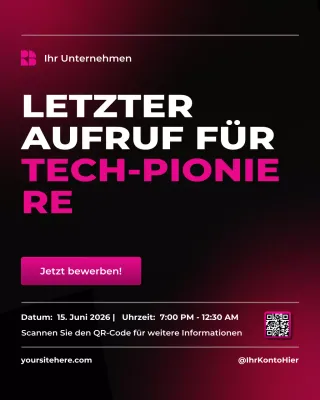 Ankündigung eines Tech-Events in Pink