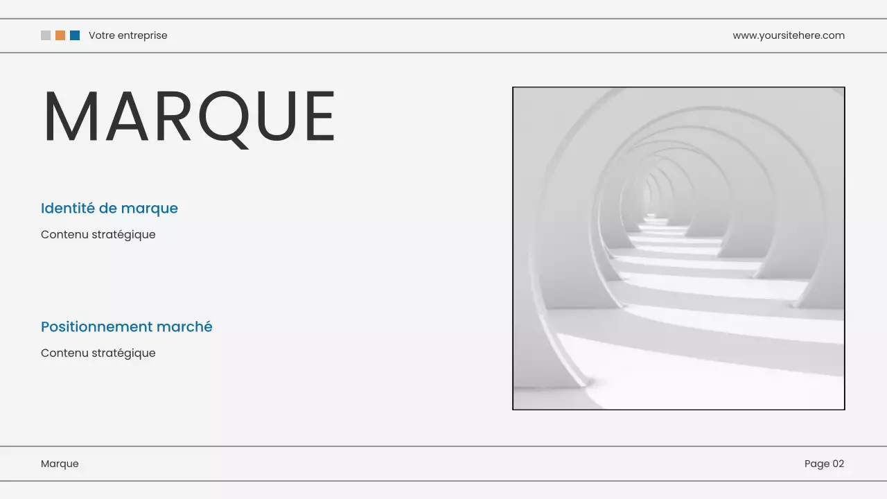 présentation marketing moderne bleue