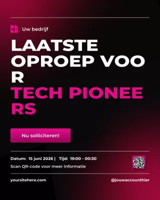 roze gewaagde tech-evenementaankondiging