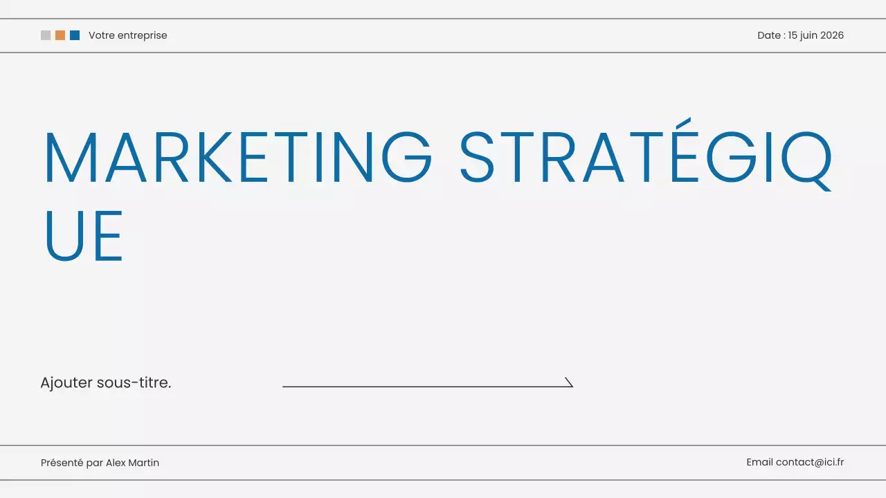 présentation marketing moderne bleue