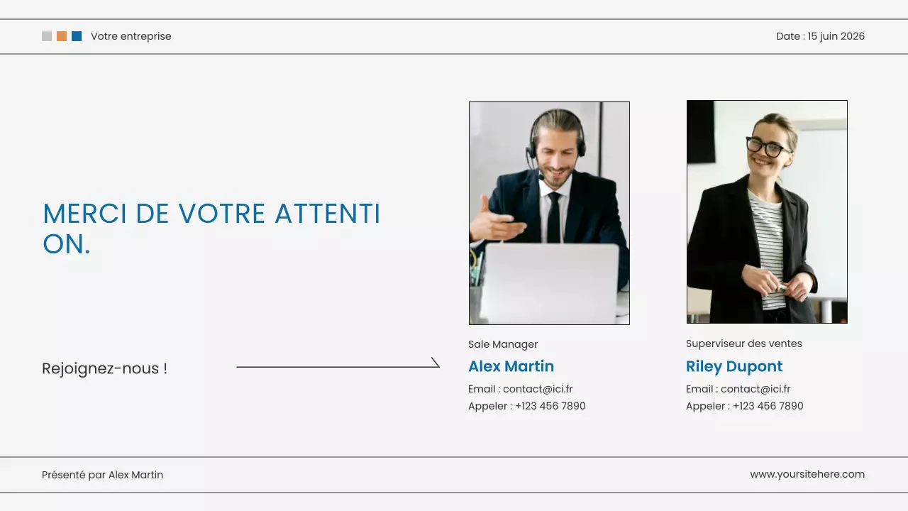 présentation marketing moderne bleue