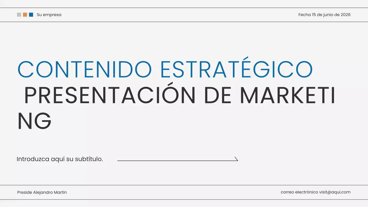 Presentación de marketing moderna azul