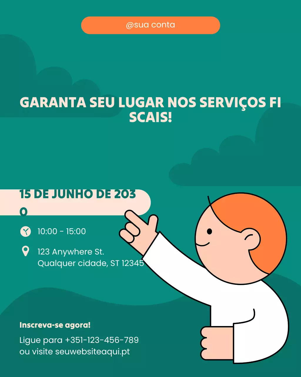 Anúncio de imposto ilustrado moderno azul-petróleo e creme