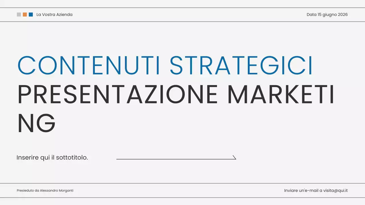 presentazione di marketing moderno blu