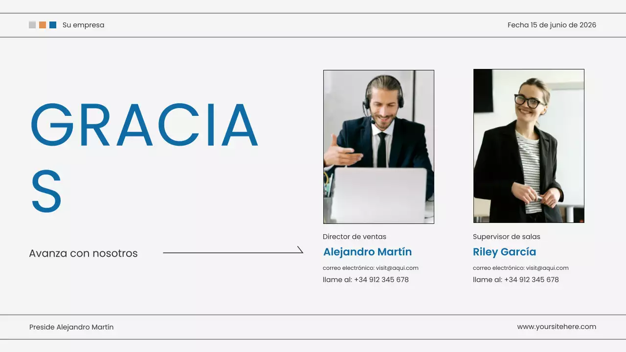 Presentación de marketing moderna azul