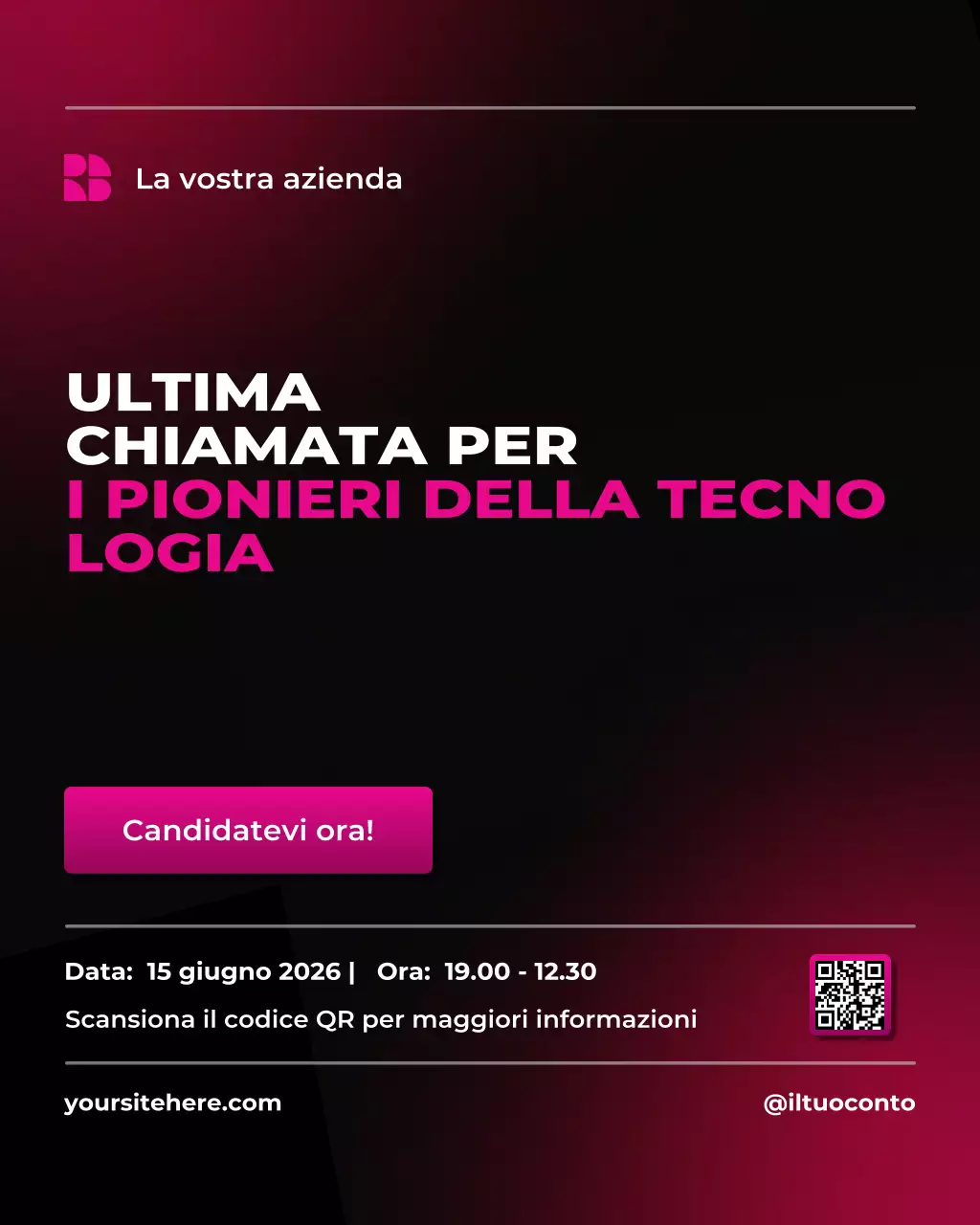 annuncio evento tecnologico rosa audace