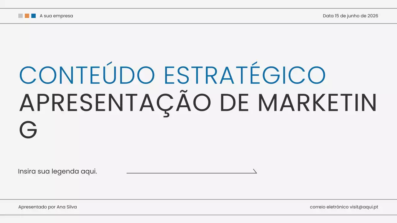 apresentação de marketing moderna azul