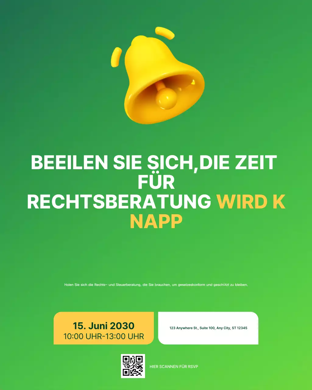 grüne moderne Rechtsberatungseinladung