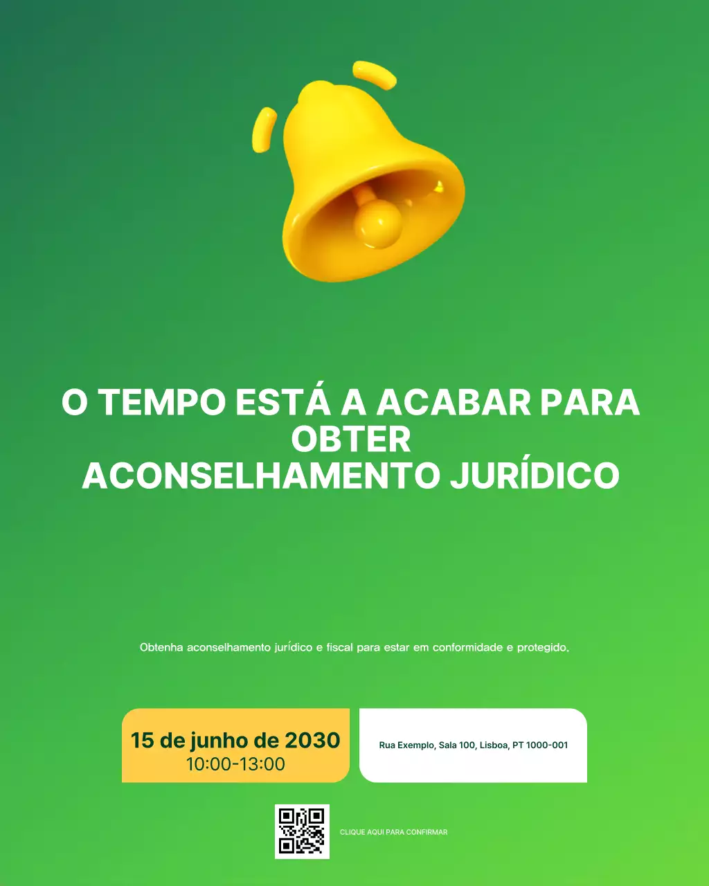 convite para aconselhamento jurídico moderno verde