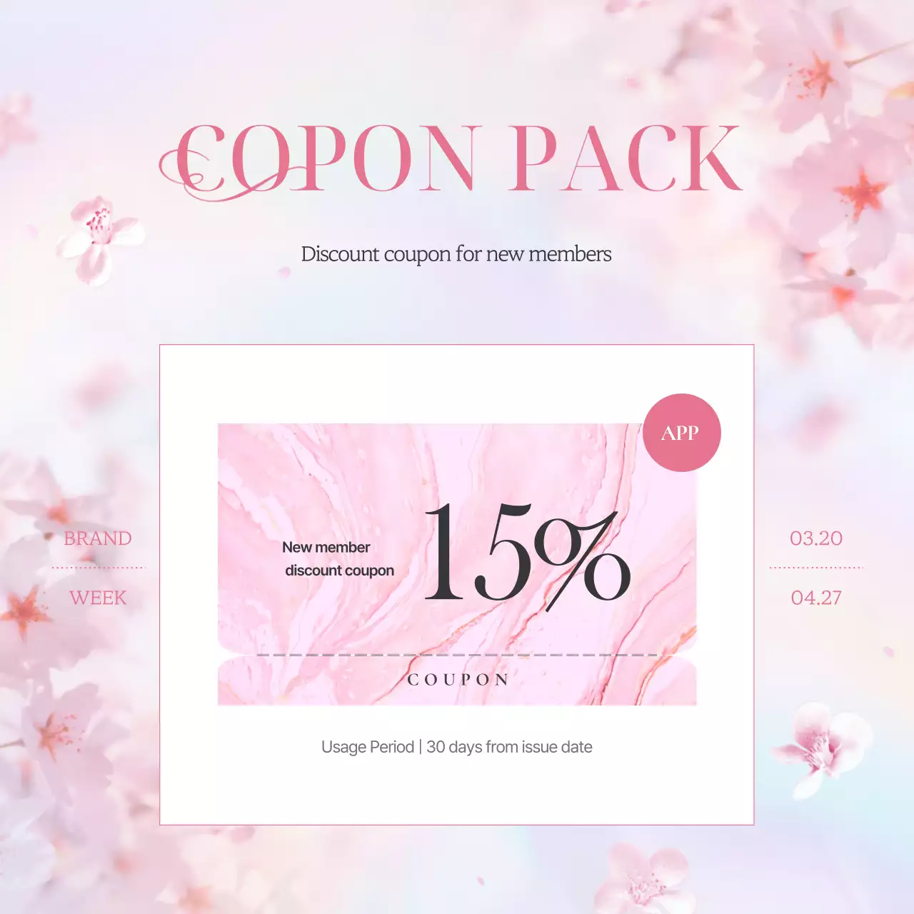 Promoção de marketing da marca Pink Clean Spring Cherry Blossom