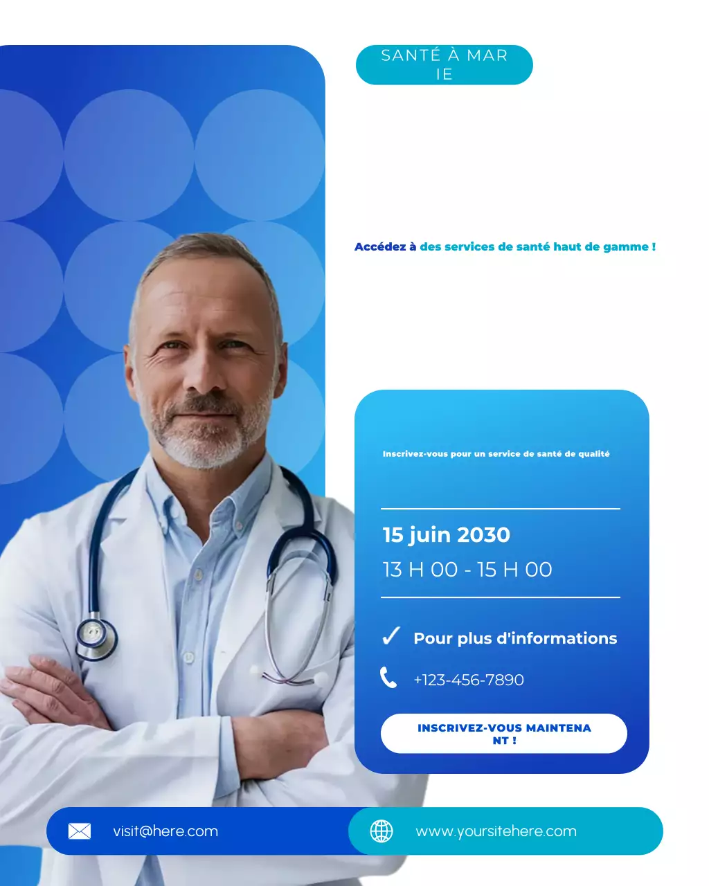 Publication Instagram sur la promotion des soins de santé modernes avec dégradé bleu