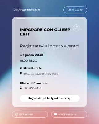 invito all'evento sulla scienza e la tecnologia moderna viola post instagram