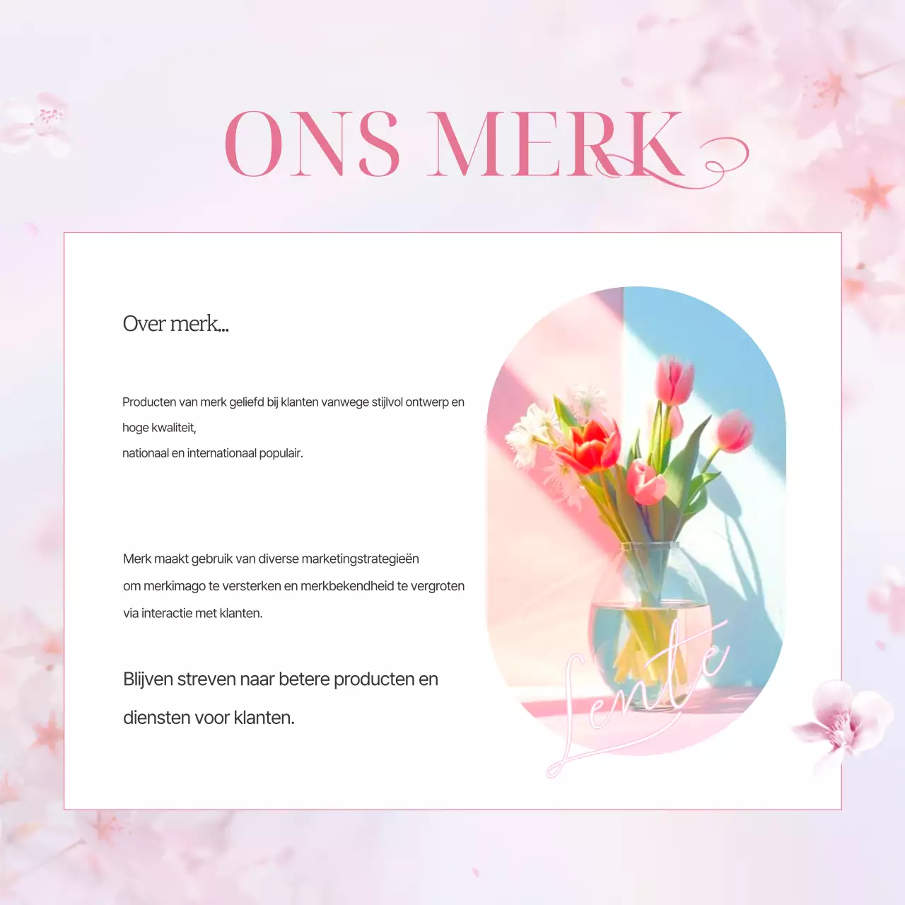 Roze schone lente kersenbloesem merk marketing promotie