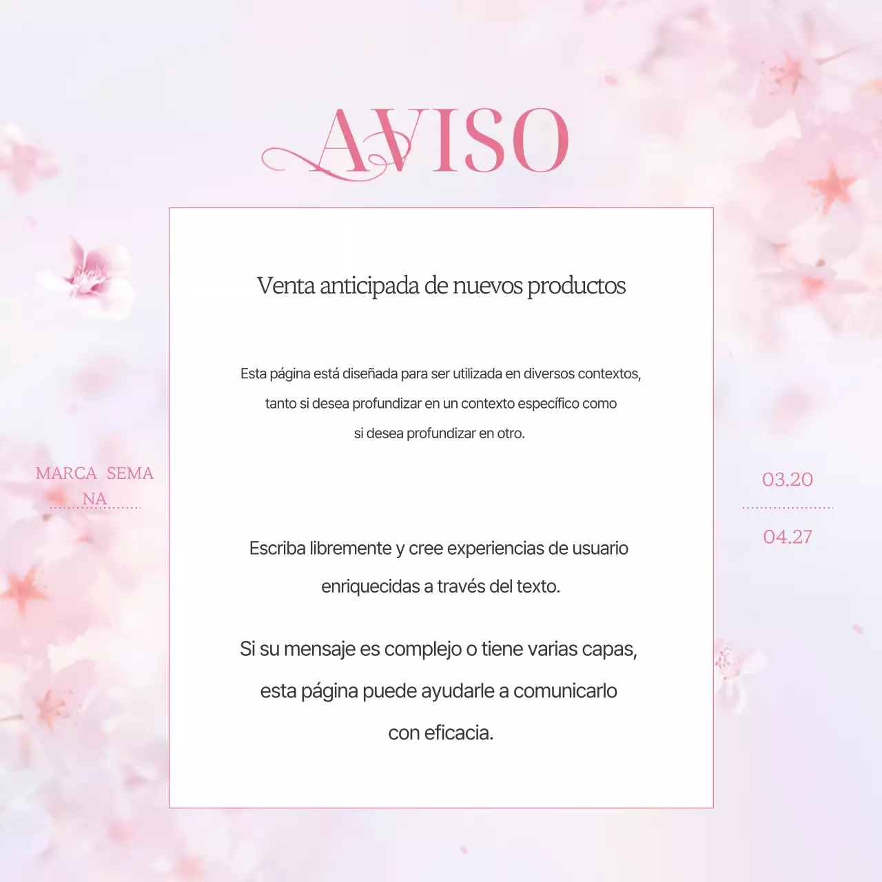 Promoción de marketing de la marca Pink Clean Spring Cherry Blossom