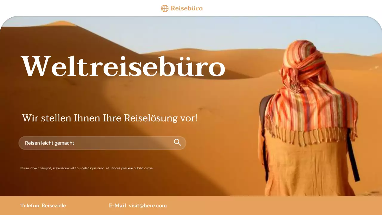 Orange Minimal Reisebüro-Promotion Präsentation