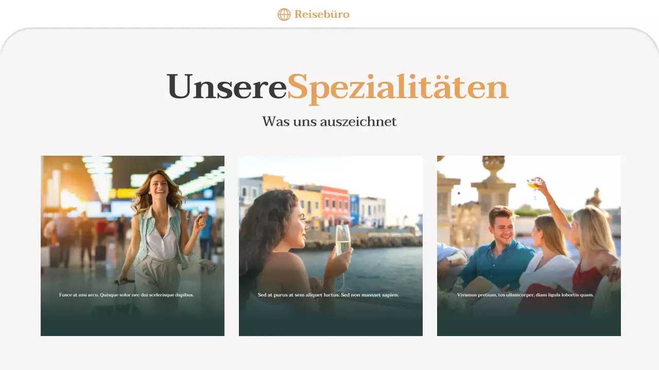 Orange Minimal Reisebüro-Promotion Präsentation