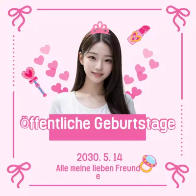 Ein süßes Happy Birthday-Schild in Pink und Pink