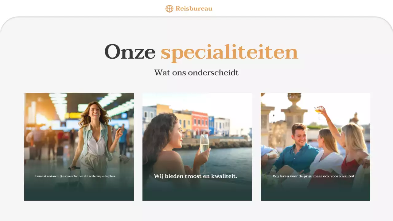 Orange Minimal Travel Agency Promotie Presentatie