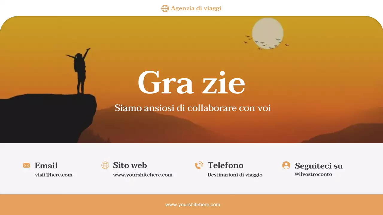 Presentazione della promozione dell'agenzia di viaggi Orange Minimal