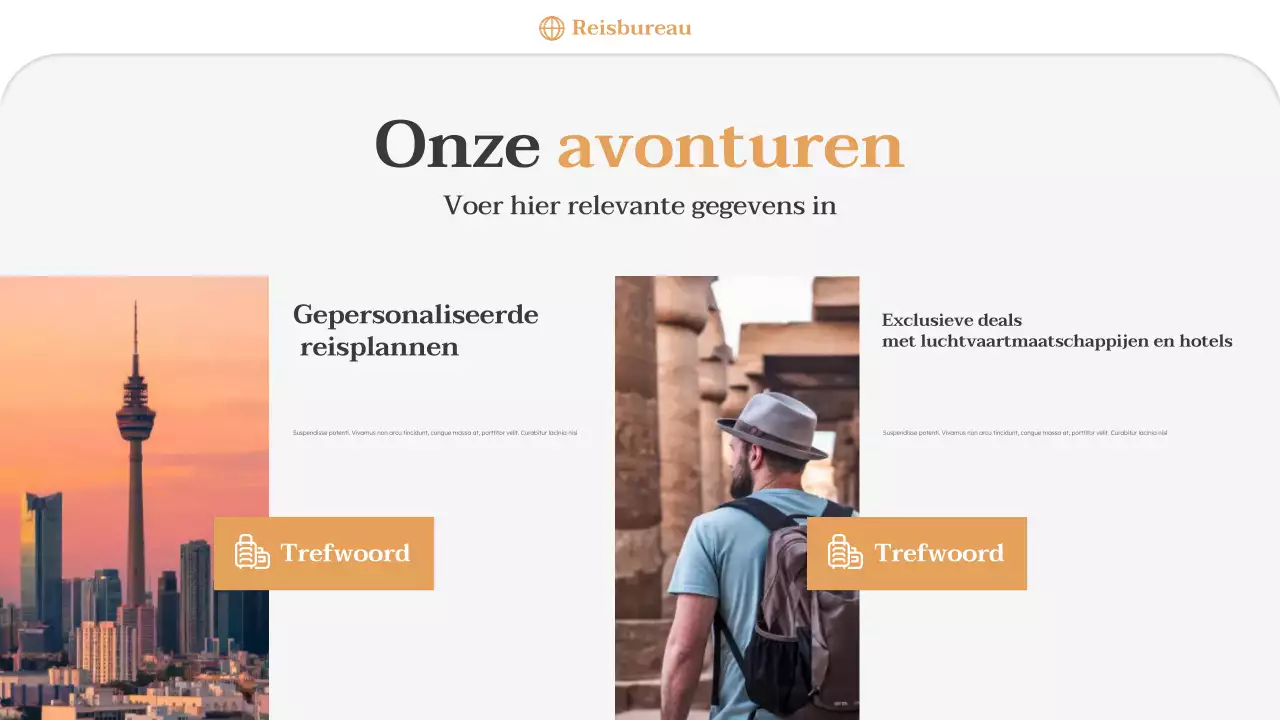 Orange Minimal Travel Agency Promotie Presentatie