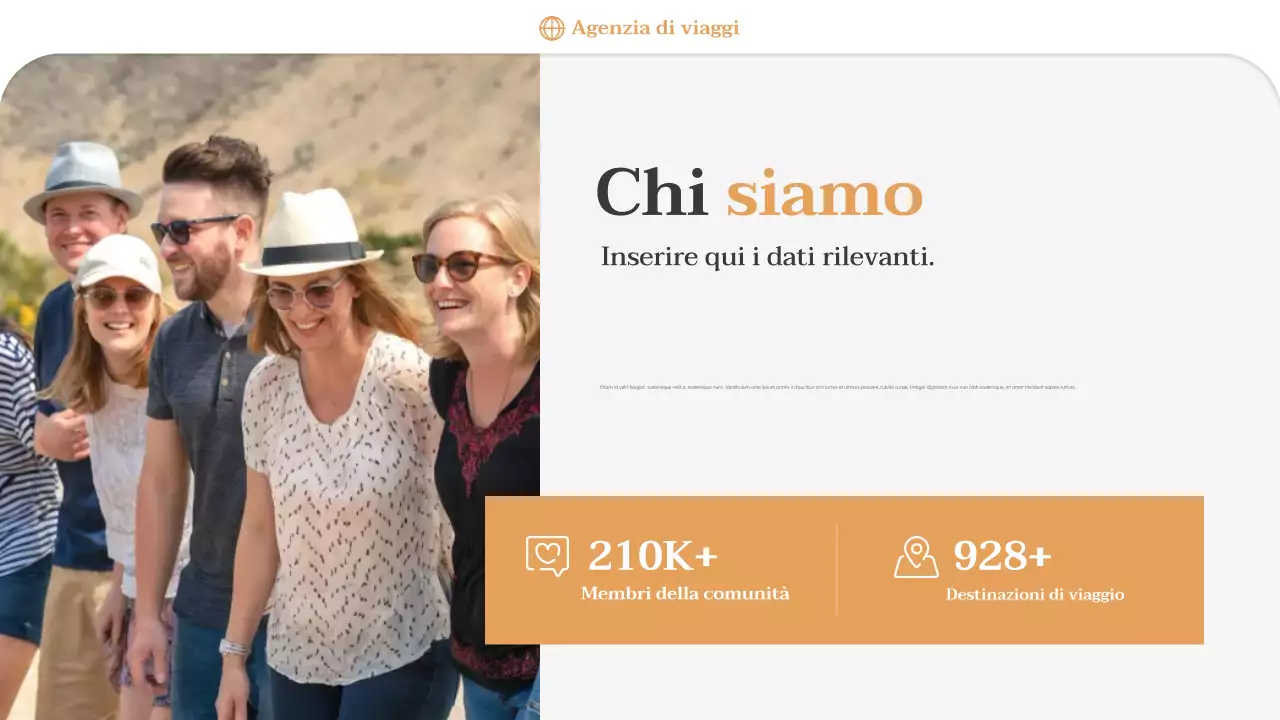 Presentazione della promozione dell'agenzia di viaggi Orange Minimal
