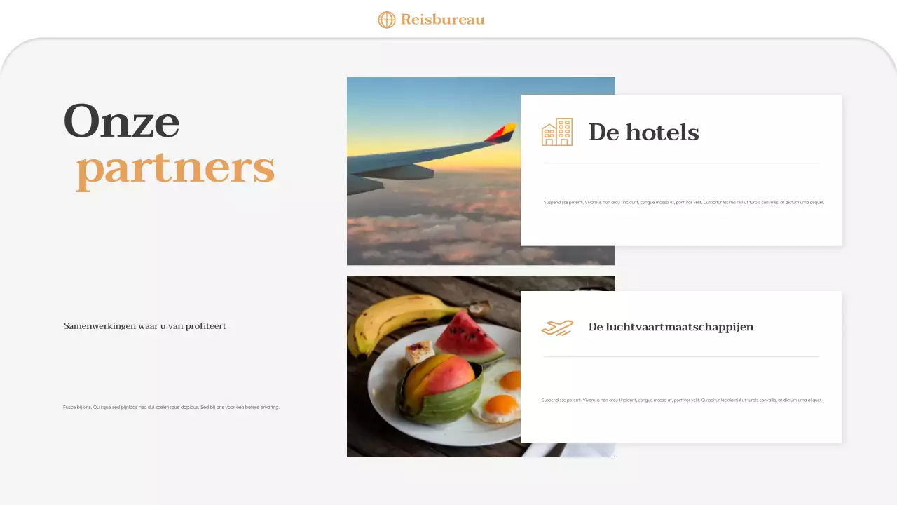 Orange Minimal Travel Agency Promotie Presentatie