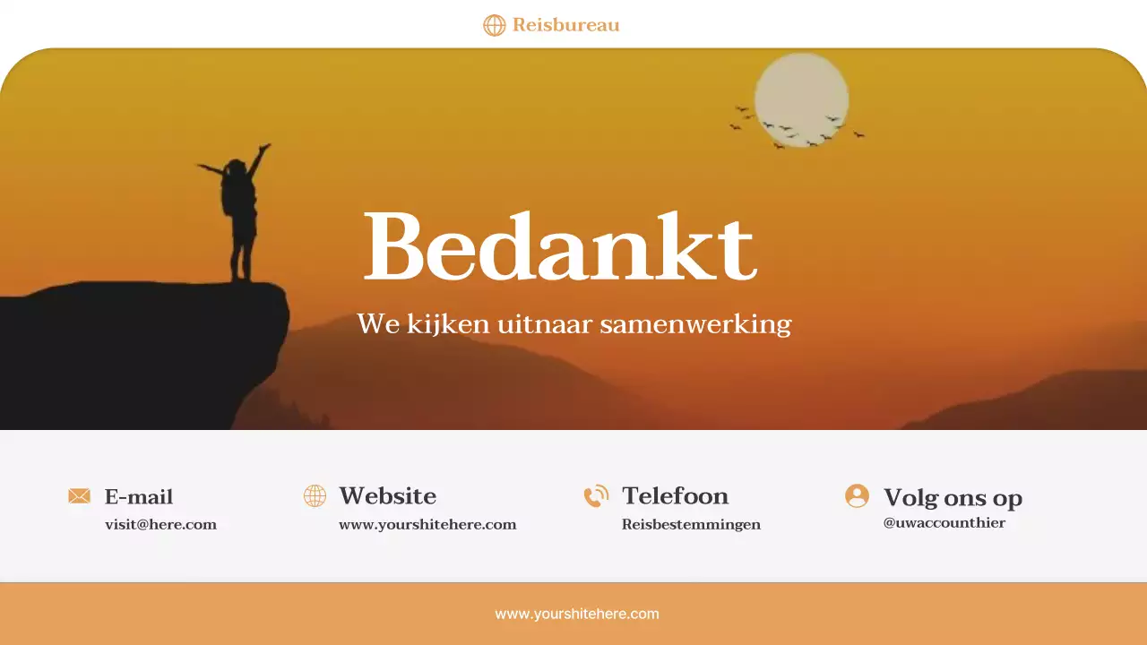 Orange Minimal Travel Agency Promotie Presentatie