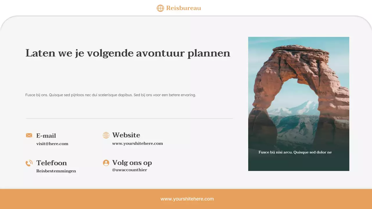 Orange Minimal Travel Agency Promotie Presentatie