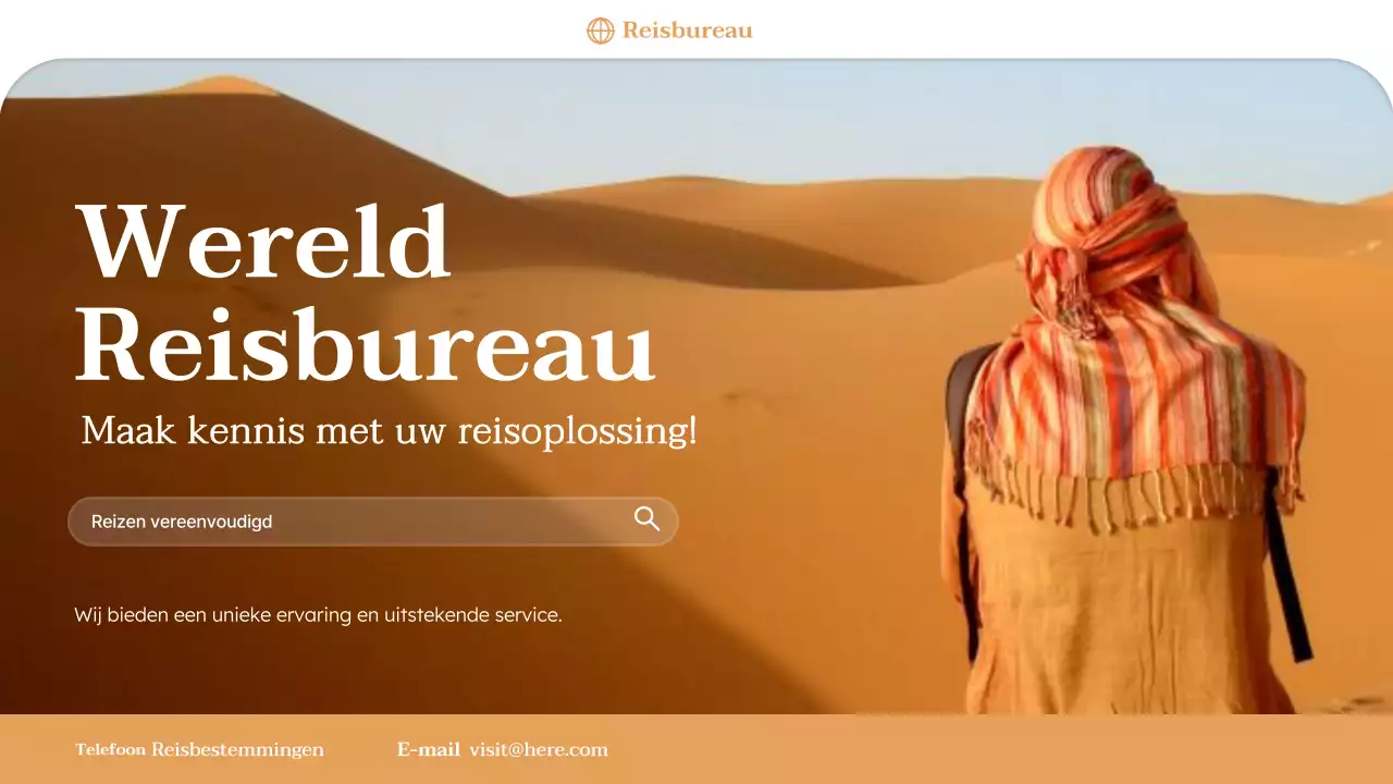 Orange Minimal Travel Agency Promotie Presentatie