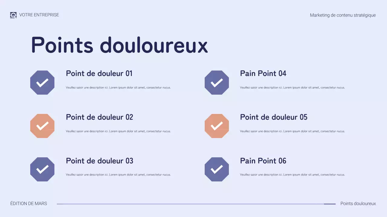 présentation marketing moderne violette