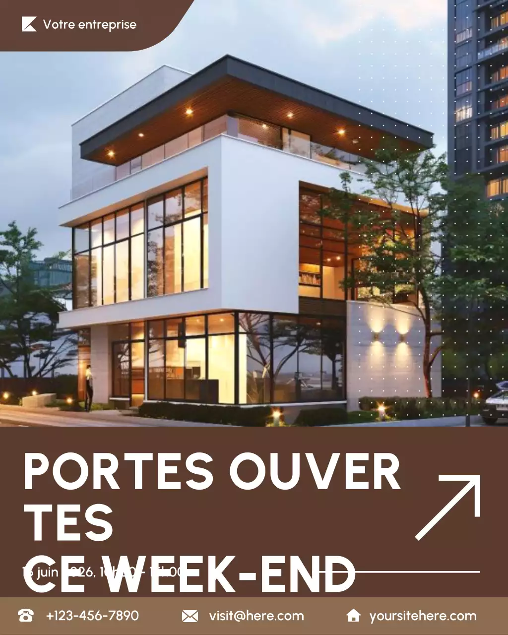 annonce immobilière moderne marron