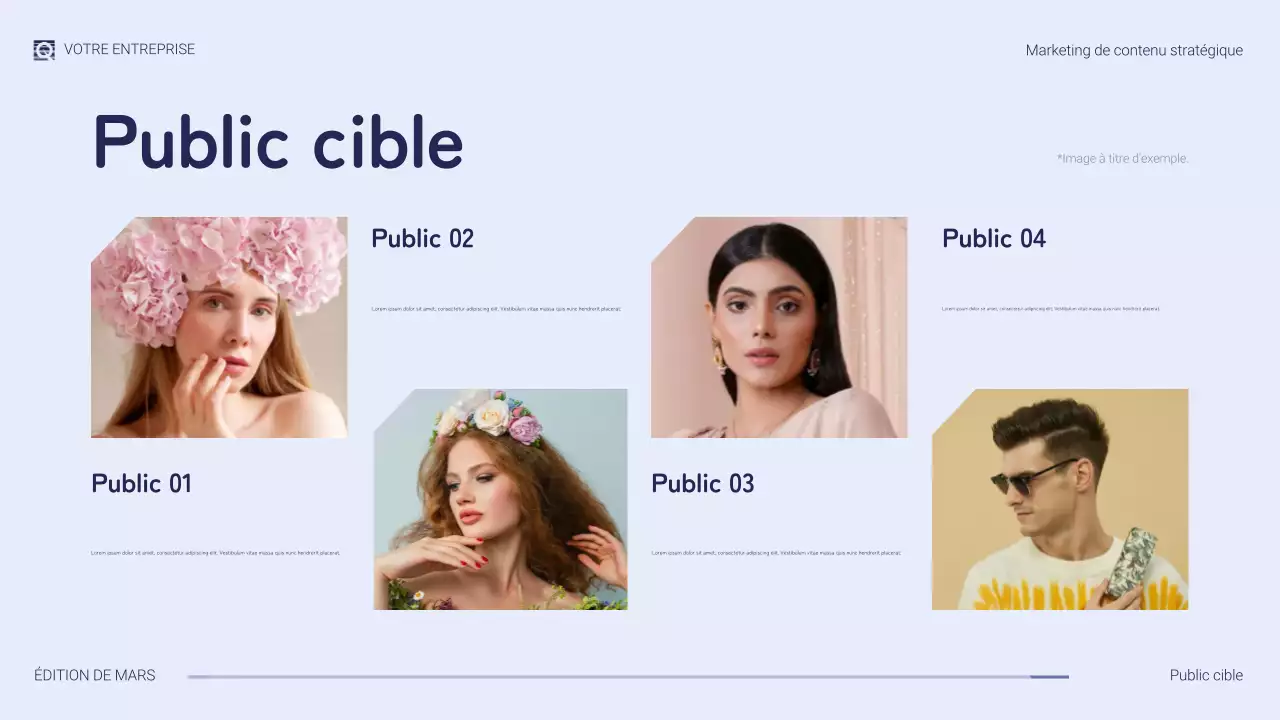 présentation marketing moderne violette