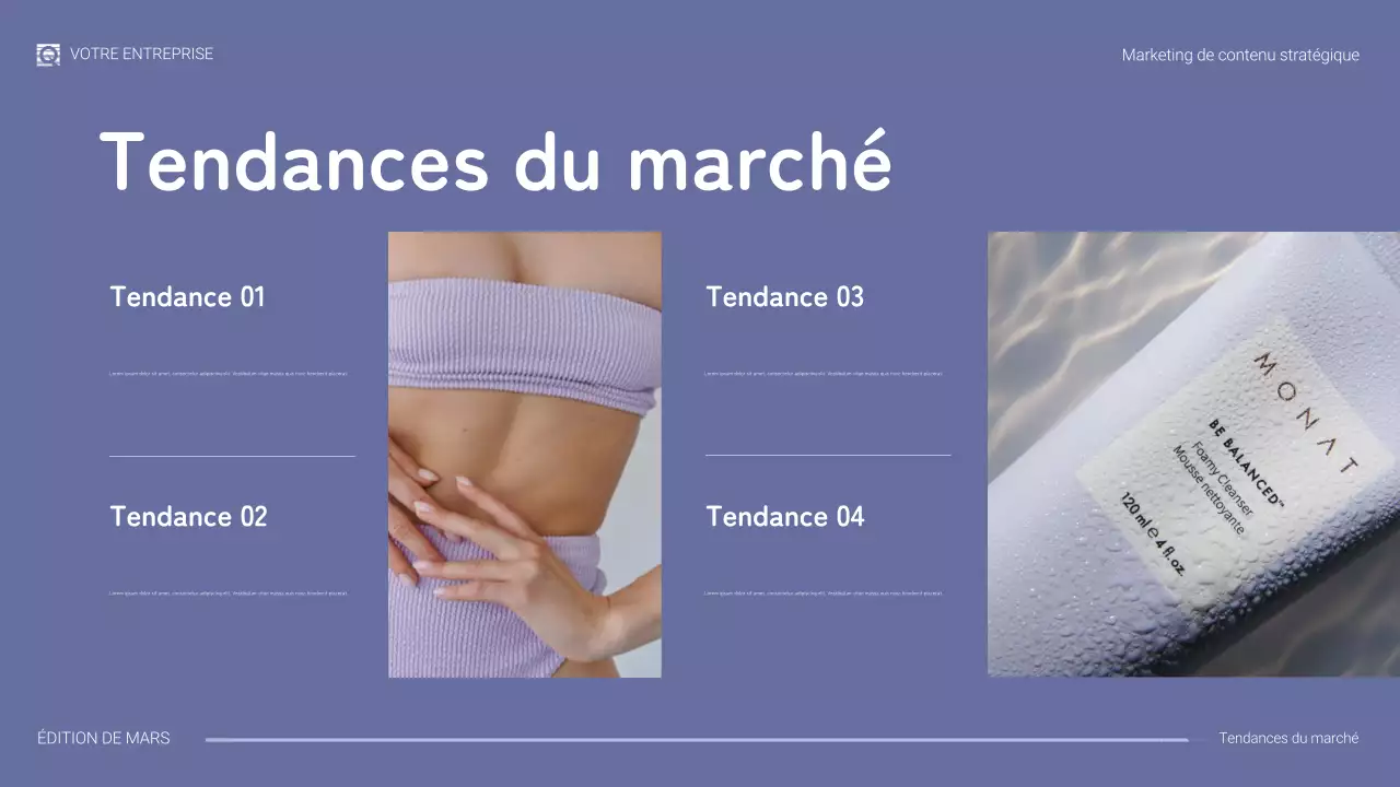 présentation marketing moderne violette
