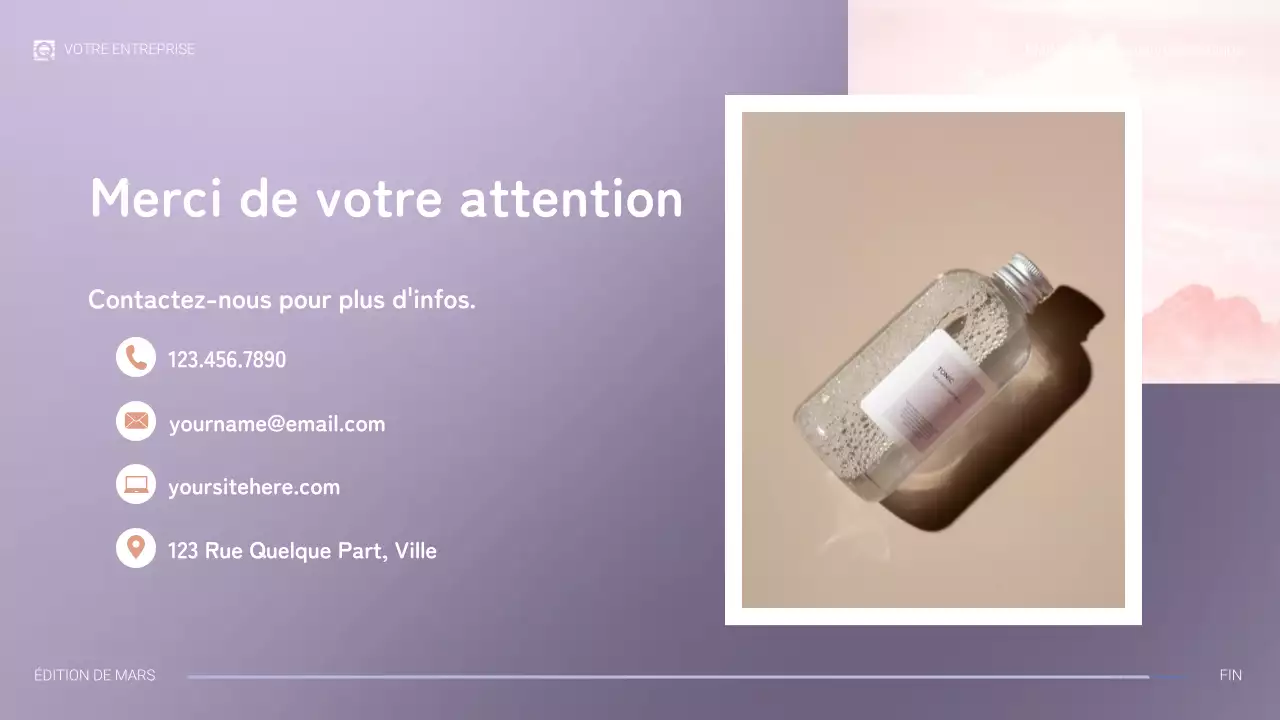 présentation marketing moderne violette