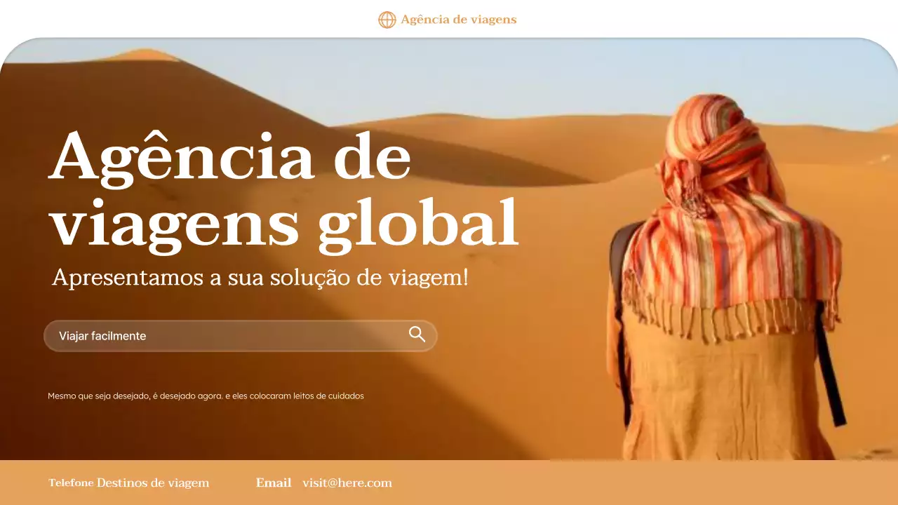Apresentação de promoção da Orange Minimal Travel Agency