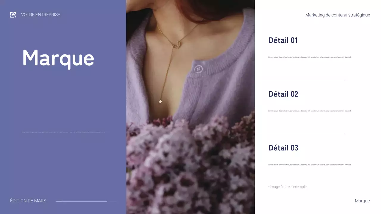 présentation marketing moderne violette