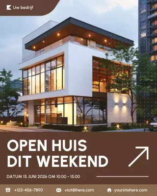 bruine moderne vastgoedadvertentie